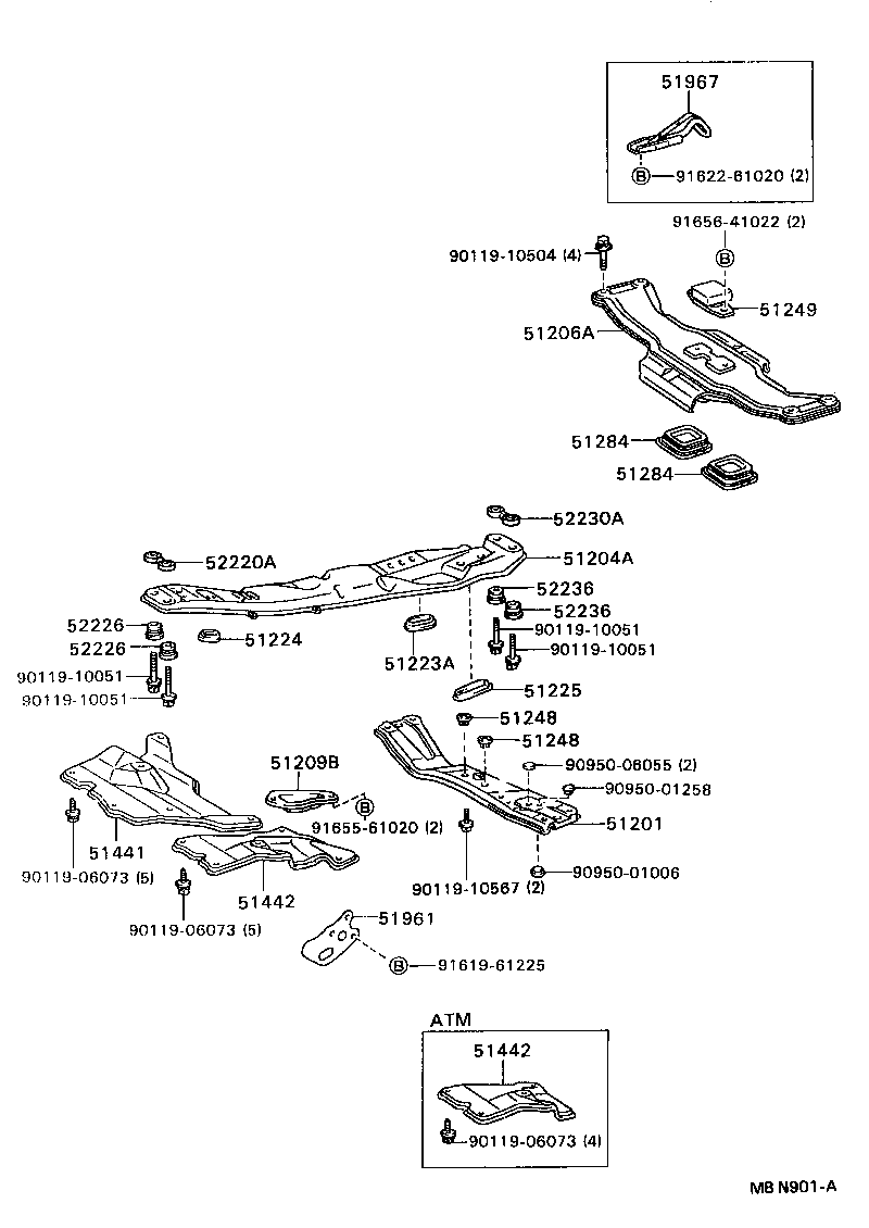  CAMRY |  SUSPENSION CROSSMEMBER UNDER COVER