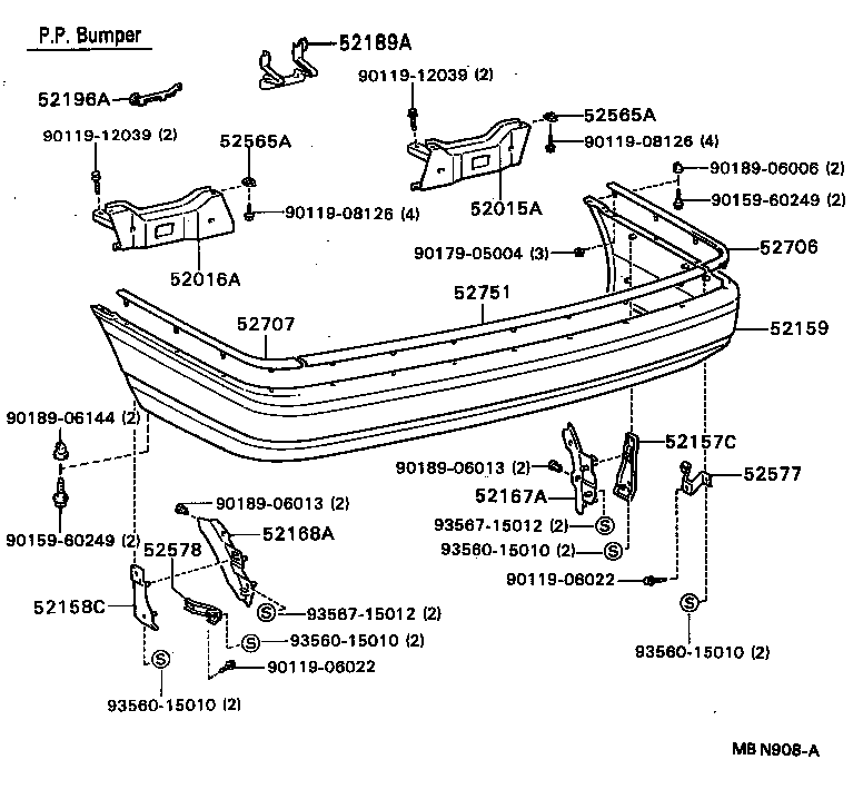  CAMRY |  REAR BUMPER BUMPER STAY