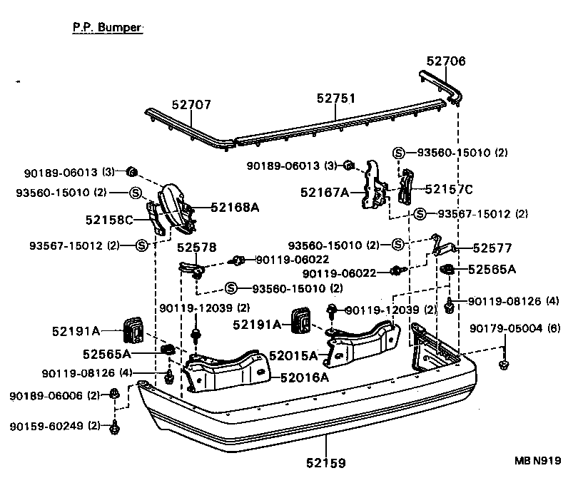  CAMRY |  REAR BUMPER BUMPER STAY