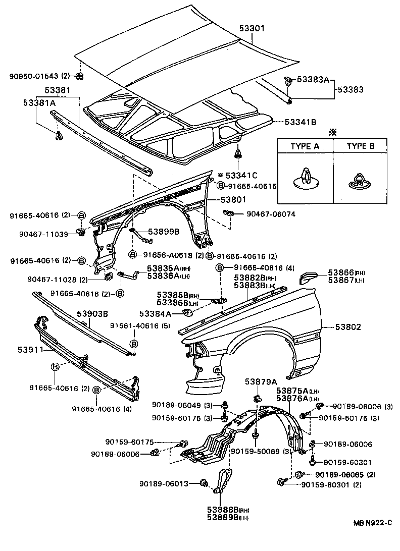  CAMRY |  HOOD FRONT FENDER