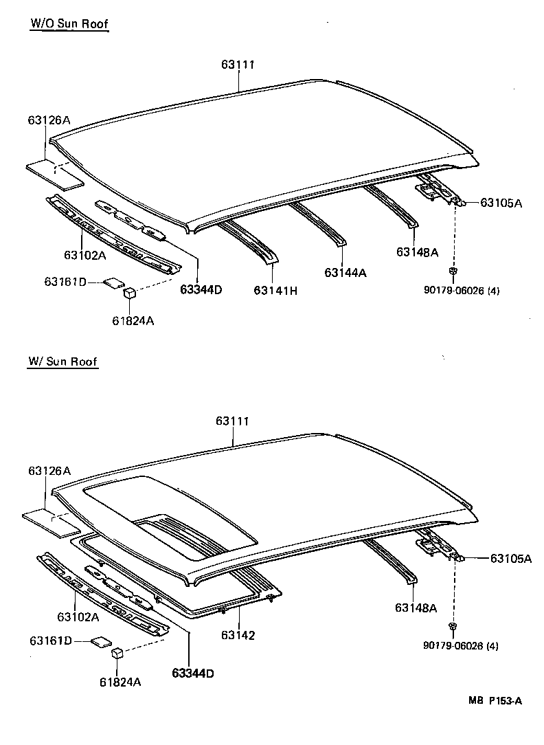  CAMRY |  ROOF PANEL BACK WINDOW GLASS
