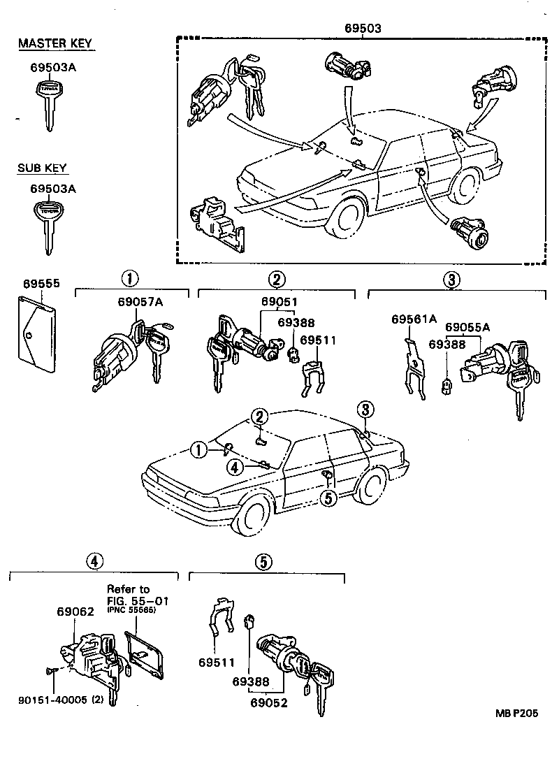  CAMRY |  LOCK CYLINDER SET