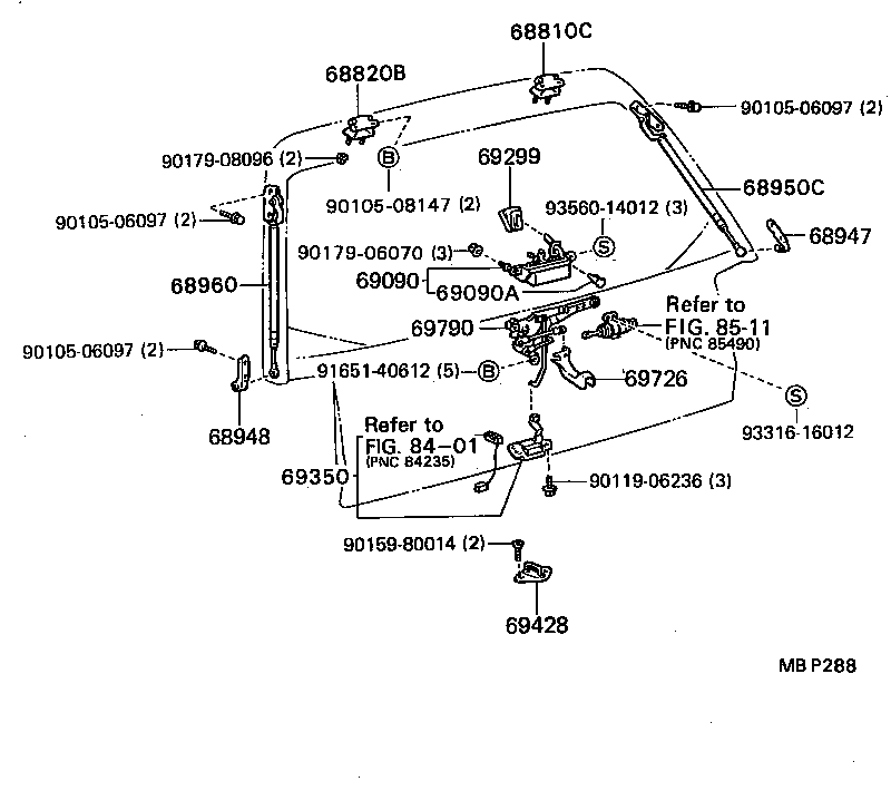  CAMRY |  BACK DOOR LOCK HANDLE