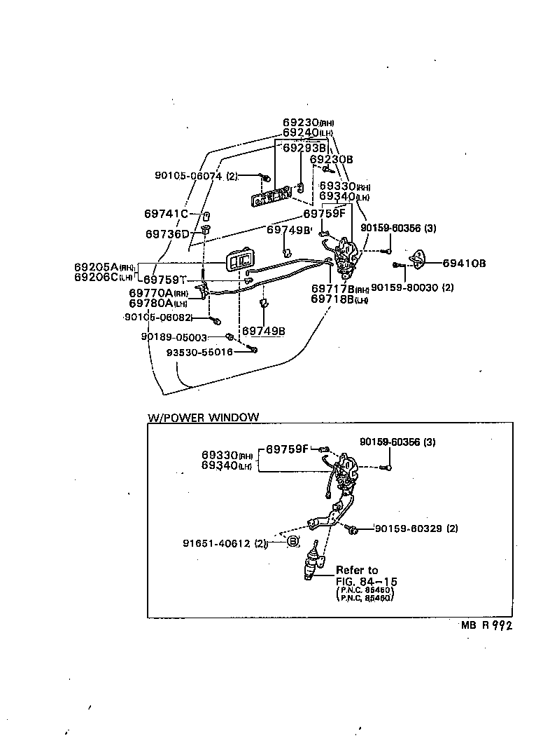  CAMRY |  REAR DOOR LOCK HANDLE