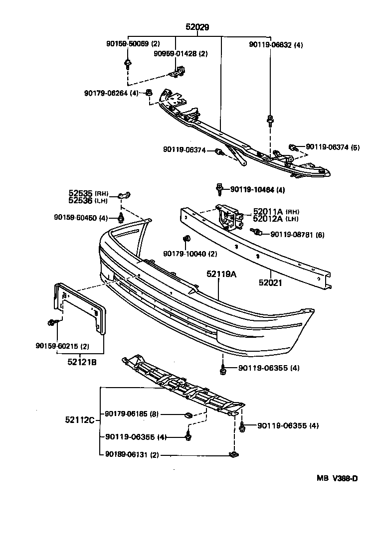  PASEO |  FRONT BUMPER BUMPER STAY