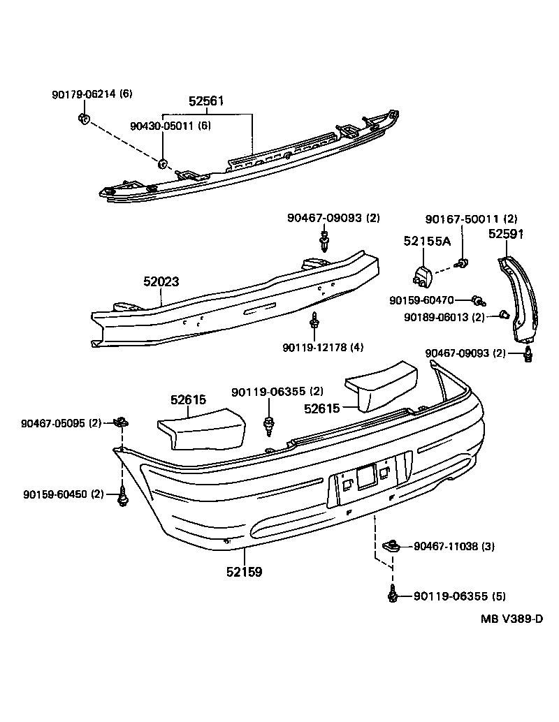  PASEO |  REAR BUMPER BUMPER STAY