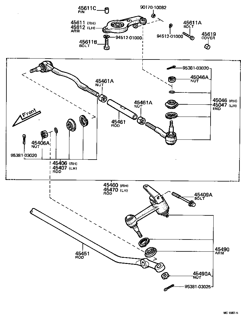  TOYOTA1000 |  FRONT STEERING GEAR LINK