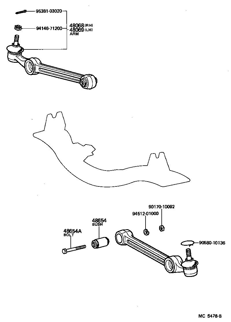  STARLET |  FRONT AXLE ARM STEERING KNUCKLE