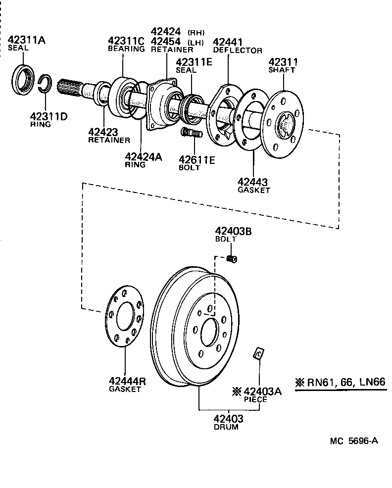  4 RUNNER TRUCK |  REAR AXLE SHAFT HUB