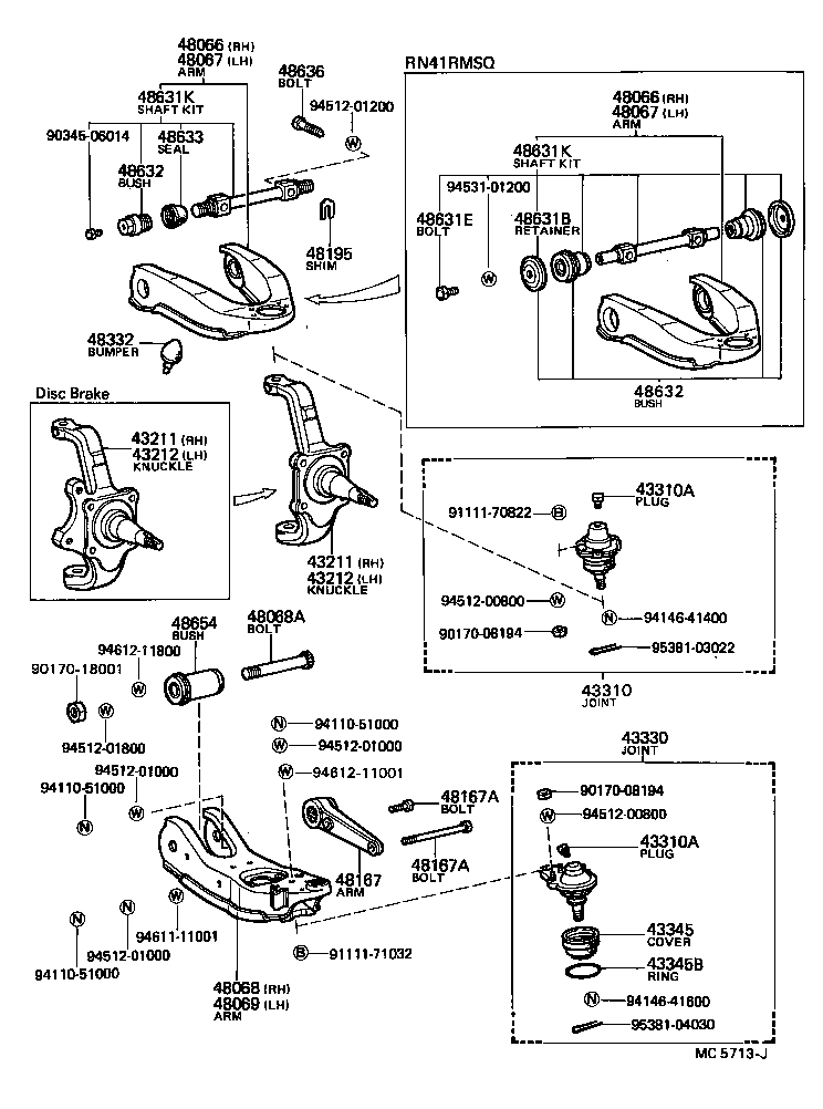  HILUX |  FRONT AXLE ARM STEERING KNUCKLE