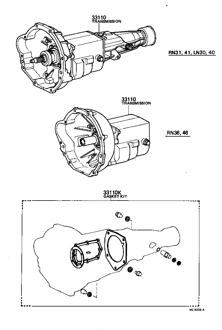  HILUX |  TRANSAXLE OR TRANSMISSION ASSY GASKET KIT MTM