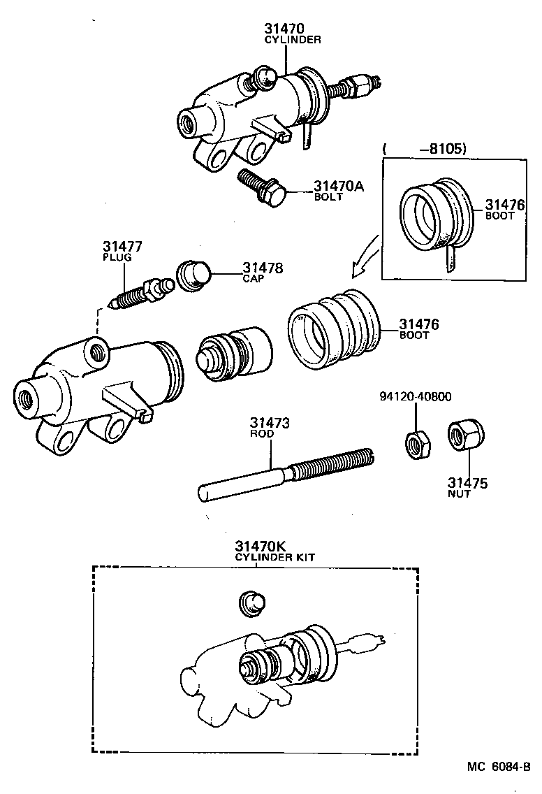  TOYOACE |  CLUTCH RELEASE CYLINDER