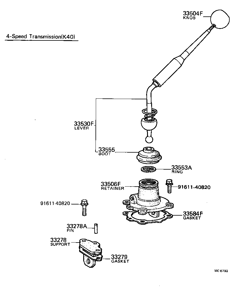  TOYOTA1000 |  SHIFT LEVER RETAINER