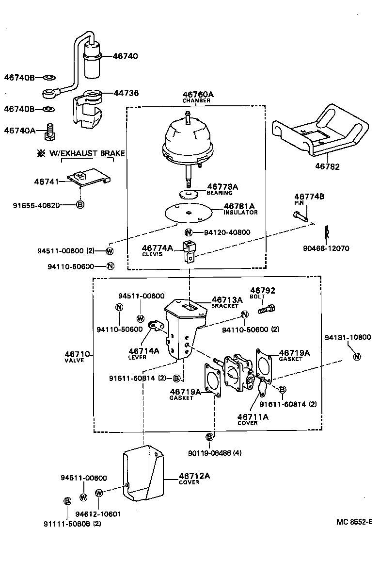  COASTER |  EXHAUST BRAKE ASSEMBLY VACUUM CYLINDER