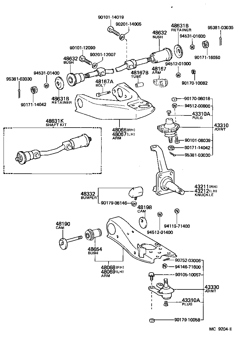  LITEACE |  FRONT AXLE ARM STEERING KNUCKLE