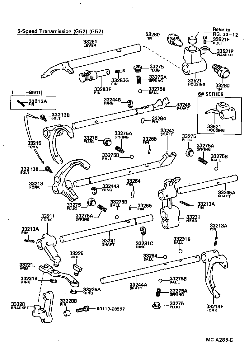 4 RUNNER TRUCK | GEAR SHIFT FORK LEVER SHAFT MTM