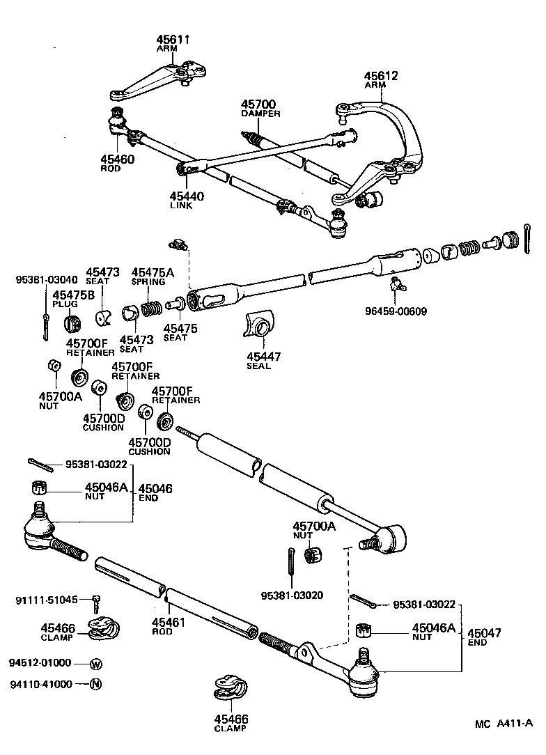  4 RUNNER TRUCK |  FRONT STEERING GEAR LINK