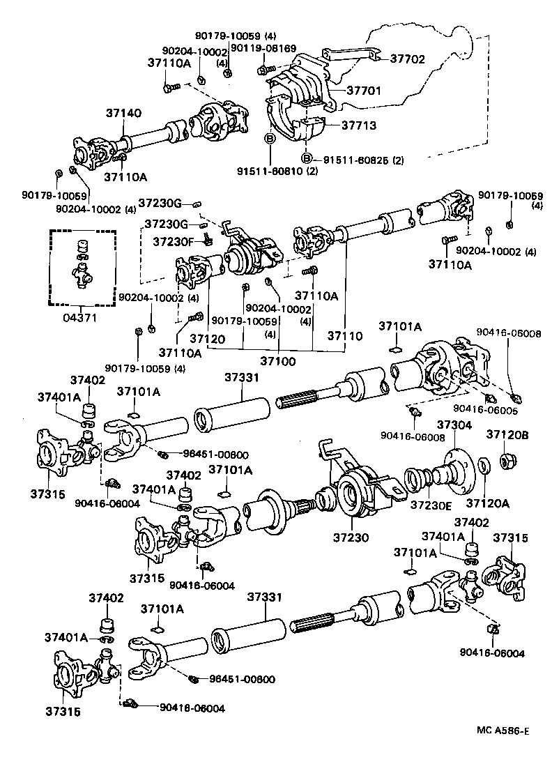  4 RUNNER TRUCK |  PROPELLER SHAFT UNIVERSAL JOINT