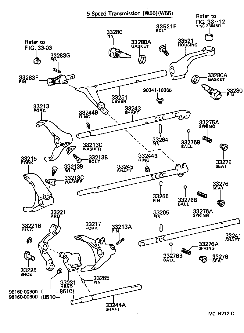  4 RUNNER TRUCK |  GEAR SHIFT FORK LEVER SHAFT MTM
