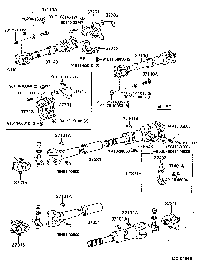  4 RUNNER TRUCK |  PROPELLER SHAFT UNIVERSAL JOINT