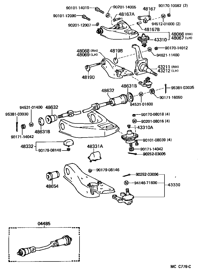 LITEACE VAN WAGON |  FRONT AXLE ARM STEERING KNUCKLE
