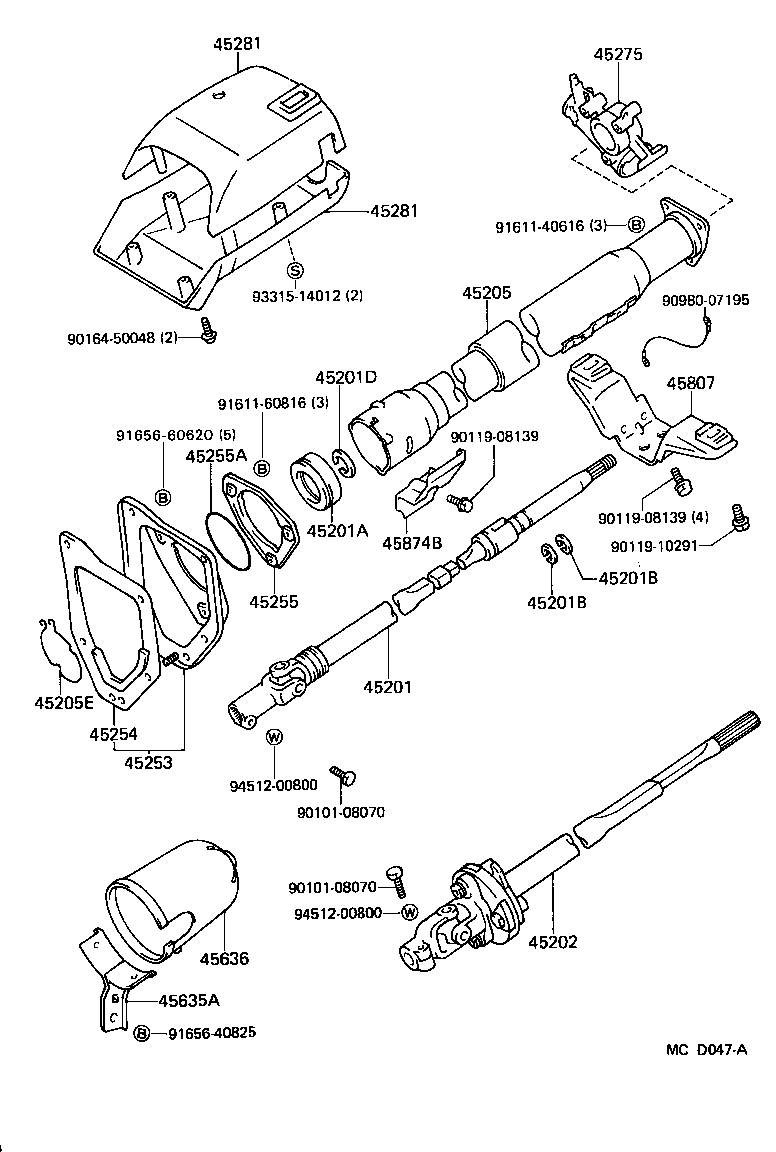  4 RUNNER TRUCK |  STEERING COLUMN SHAFT