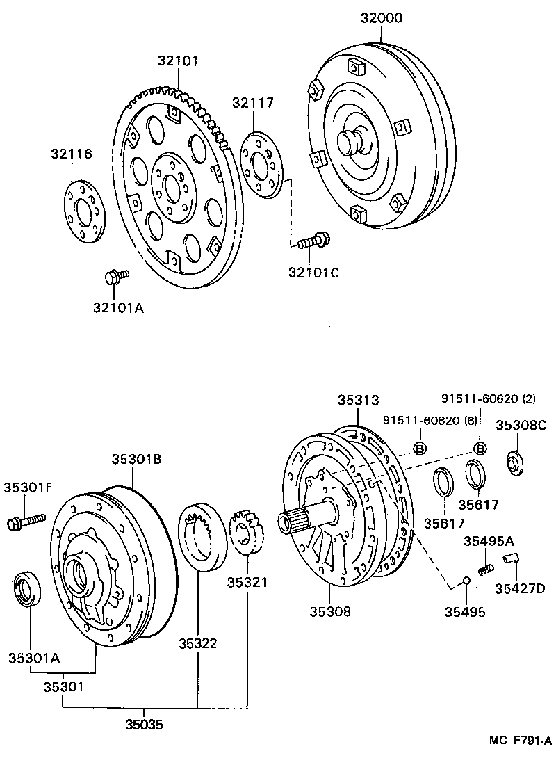  LAND CRUISER 60 62 |  TORQUE CONVERTER FRONT OIL PUMP CHAIN ATM