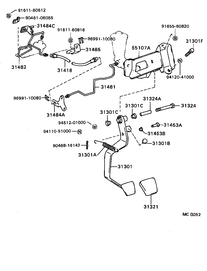  CAMRY |  CLUTCH PEDAL FLEXIBLE HOSE