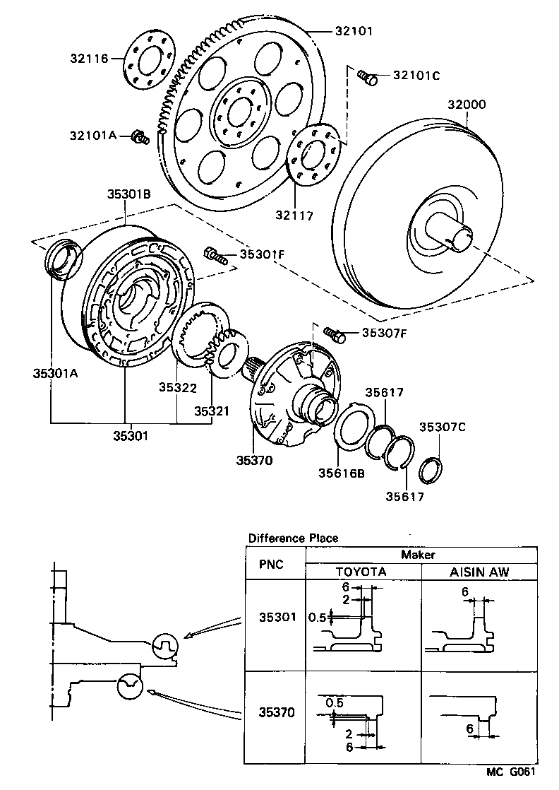  CAMRY |  TORQUE CONVERTER FRONT OIL PUMP CHAIN ATM