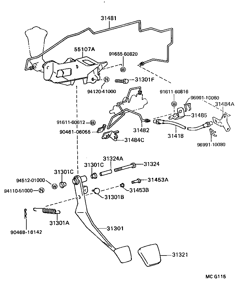  CAMRY |  CLUTCH PEDAL FLEXIBLE HOSE