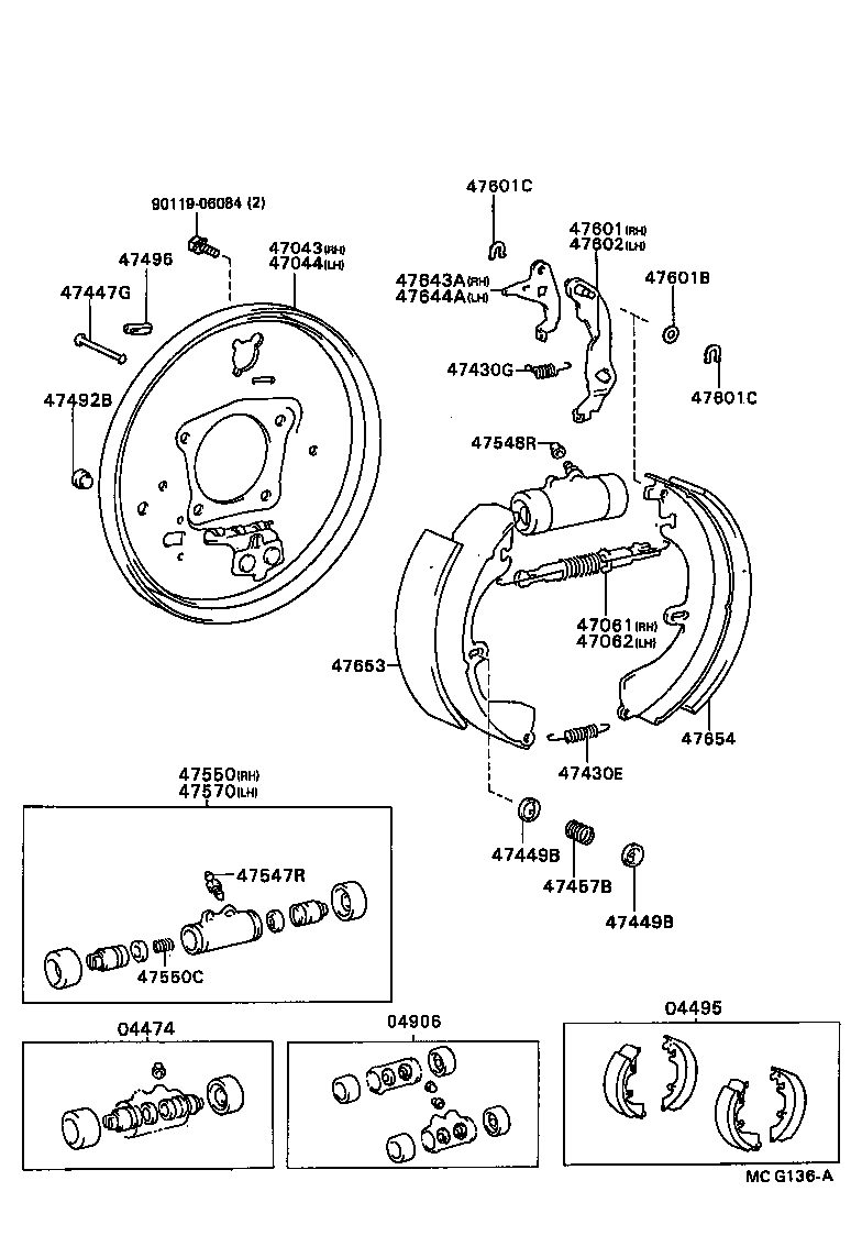  CAMRY |  REAR DRUM BRAKE WHEEL CYLINDER BACKING PLATE
