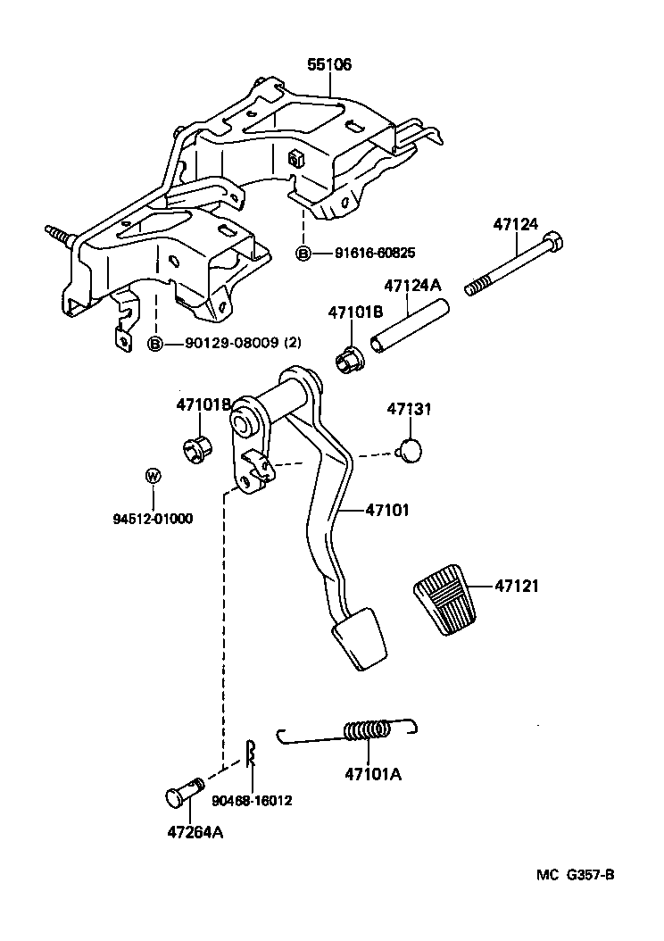  4 RUNNER TRUCK |  BRAKE PEDAL BRACKET