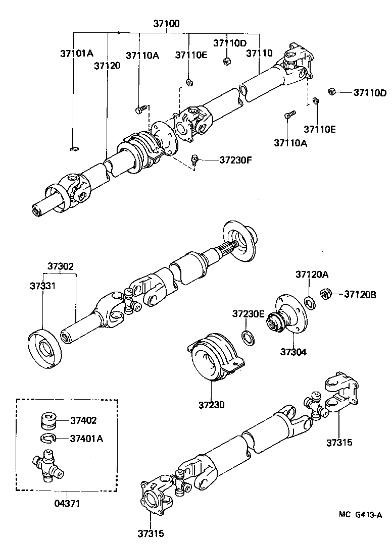  4 RUNNER TRUCK |  PROPELLER SHAFT UNIVERSAL JOINT