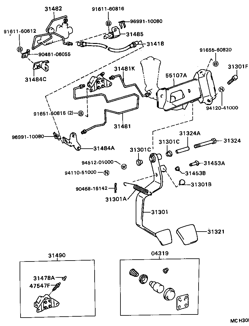  CAMRY |  CLUTCH PEDAL FLEXIBLE HOSE