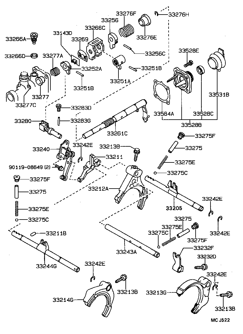  CAMRY |  GEAR SHIFT FORK LEVER SHAFT MTM
