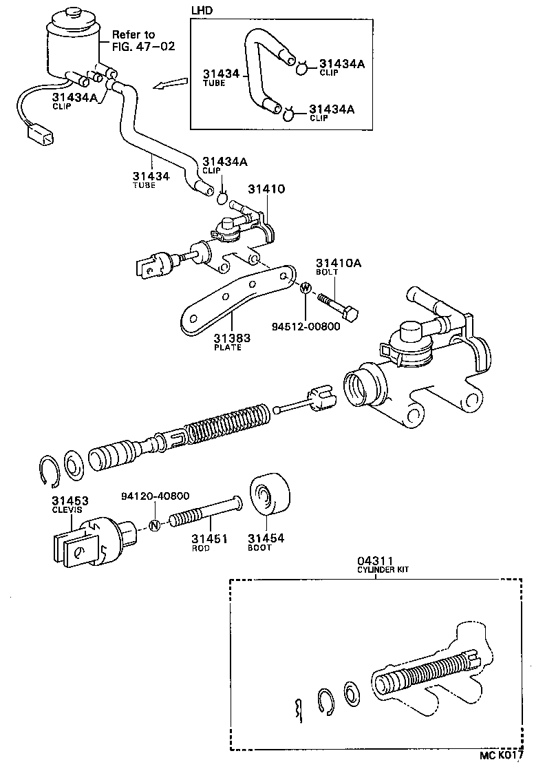  COASTER |  CLUTCH MASTER CYLINDER