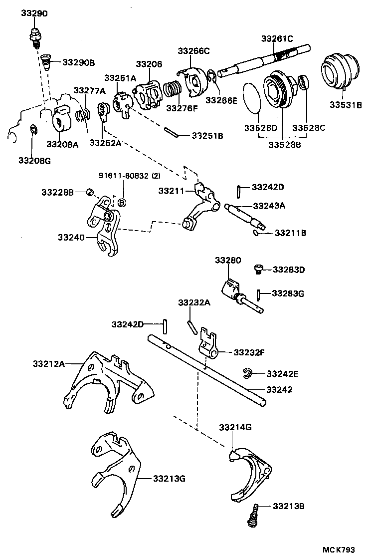  CAMRY |  GEAR SHIFT FORK LEVER SHAFT MTM