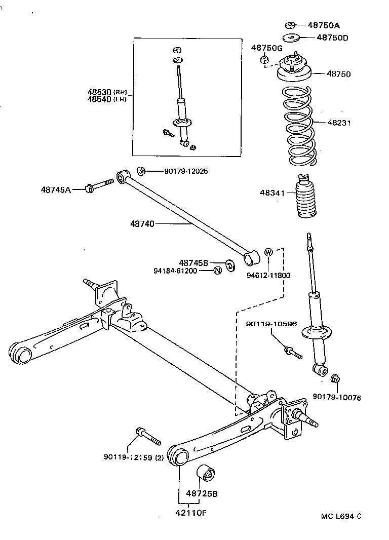  PASEO |  REAR SPRING SHOCK ABSORBER