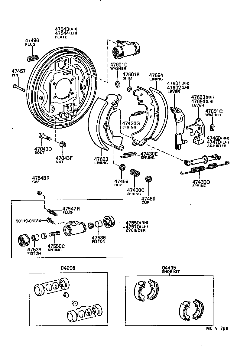  LITEACE |  REAR DRUM BRAKE WHEEL CYLINDER BACKING PLATE