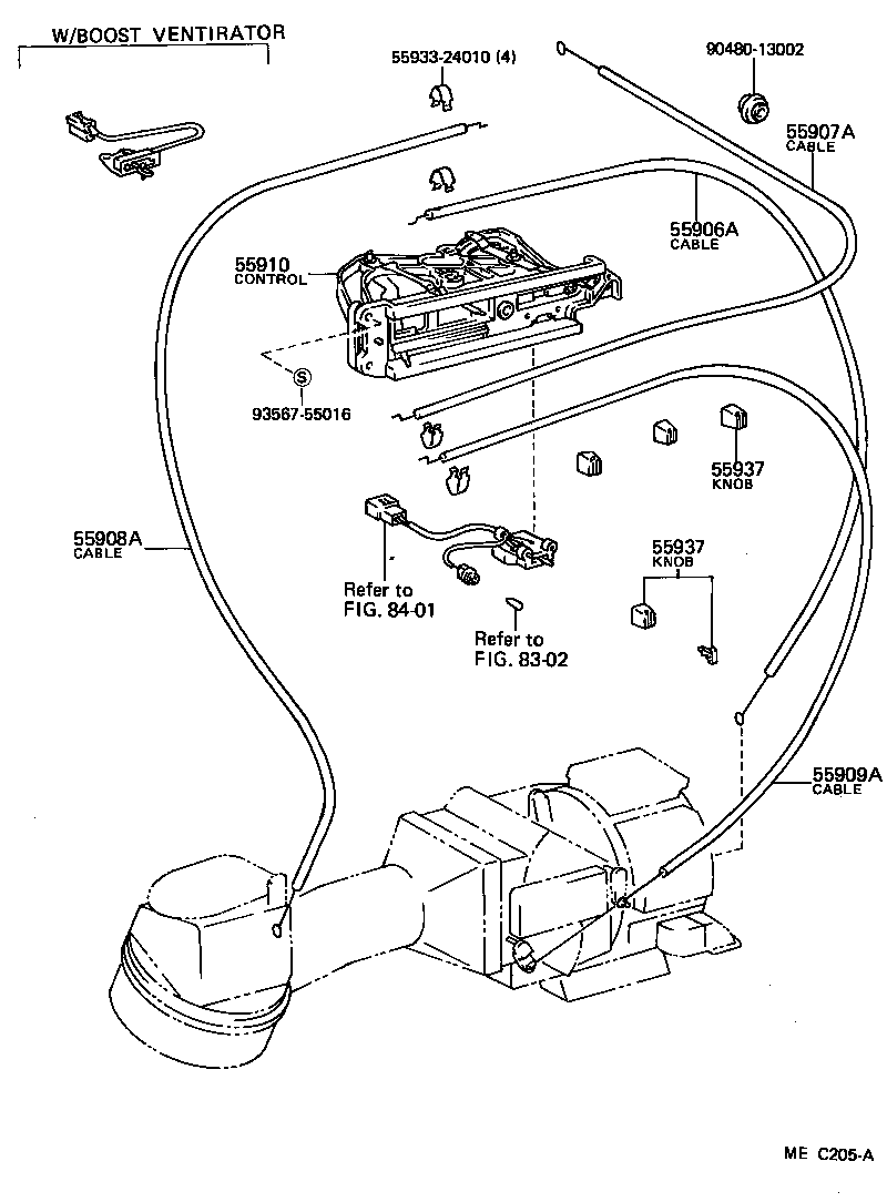  STARLET |  HEATING AIR CONDITIONING CONTROL AIR DUCT
