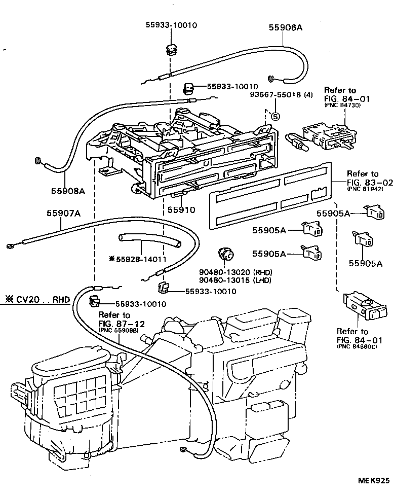  CAMRY |  HEATING AIR CONDITIONING CONTROL AIR DUCT
