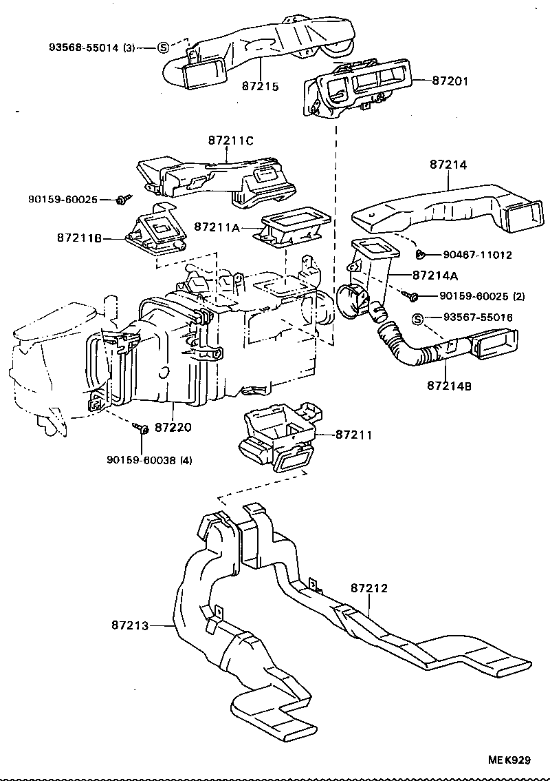  CAMRY |  HEATING AIR CONDITIONING CONTROL AIR DUCT