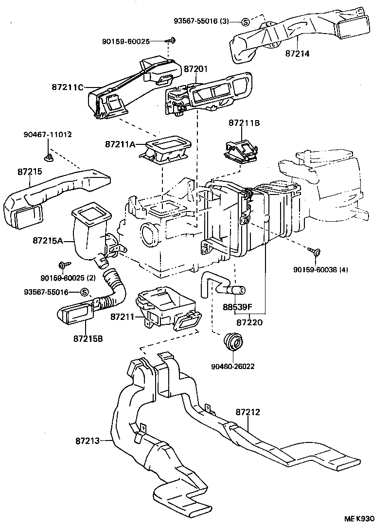  CAMRY |  HEATING AIR CONDITIONING CONTROL AIR DUCT
