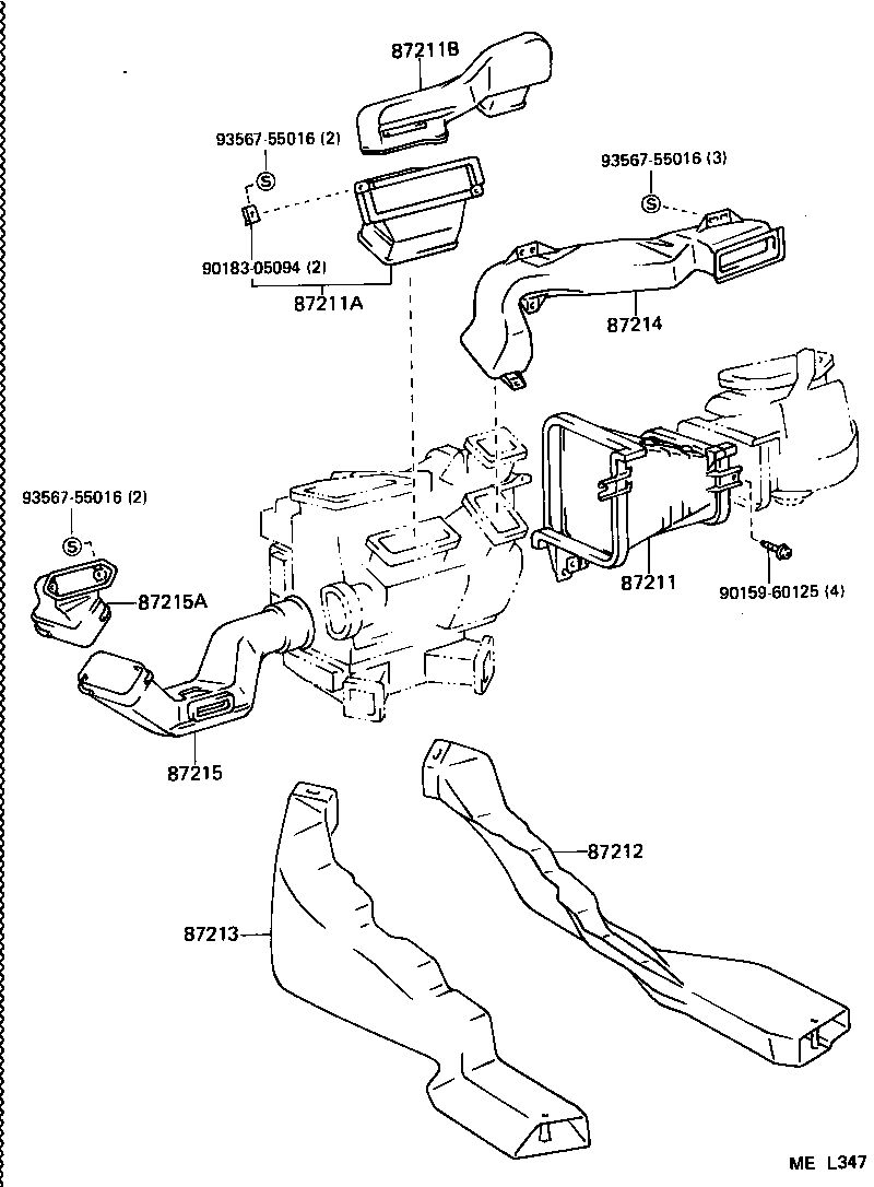  SUPRA |  HEATING AIR CONDITIONING CONTROL AIR DUCT