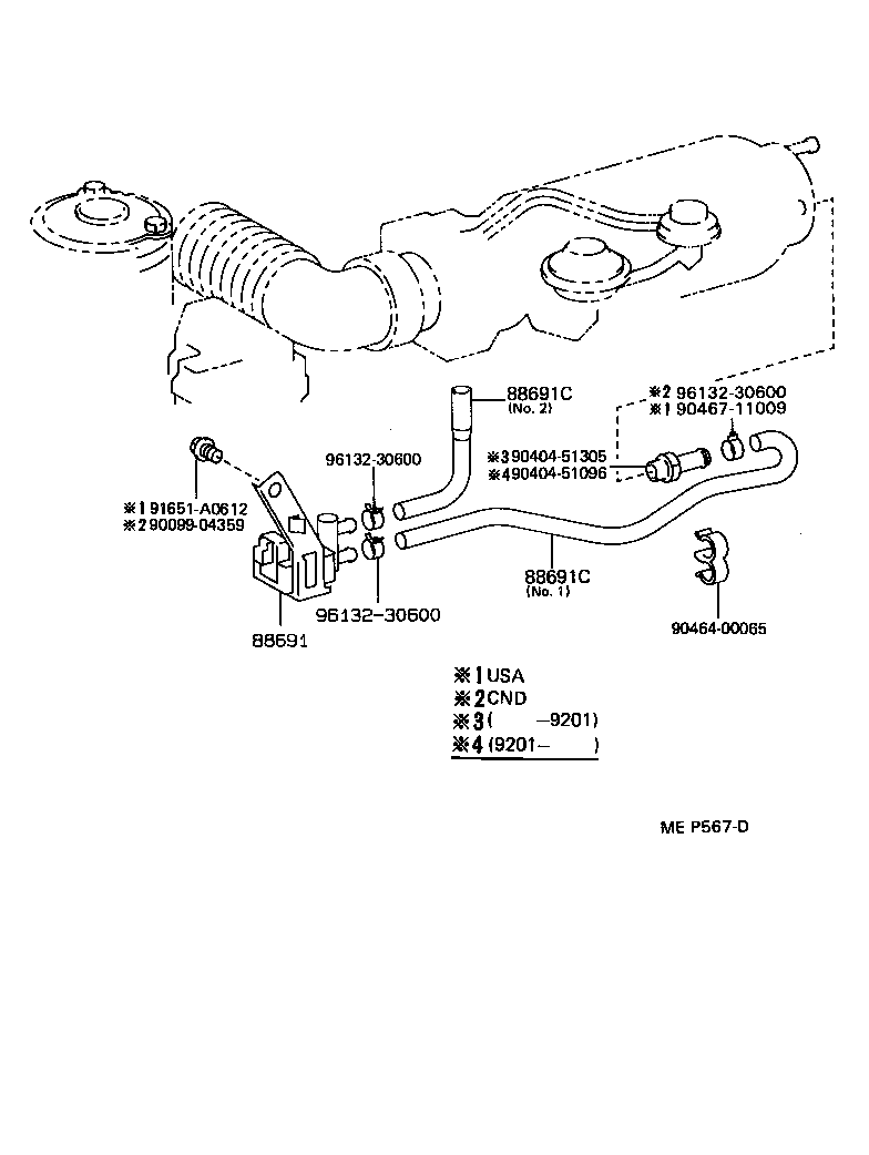  MR2 |  HEATING AIR CONDITIONING VACUUM PIPING