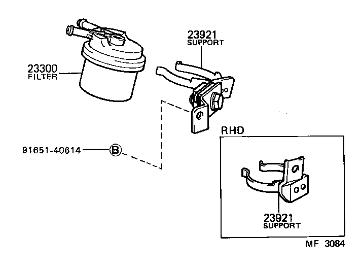 TOYOTA COROLLA COUPEAE86LECMXS TOOLENGINEFUEL FUEL FILTER