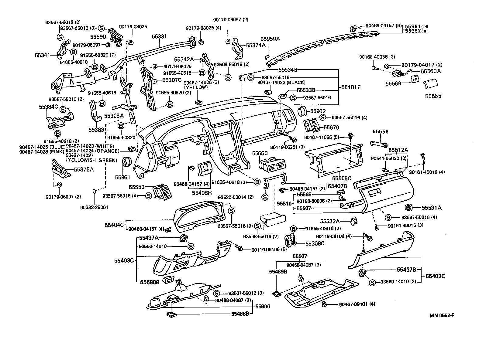  LS400 |  INSTRUMENT PANEL GLOVE COMPARTMENT