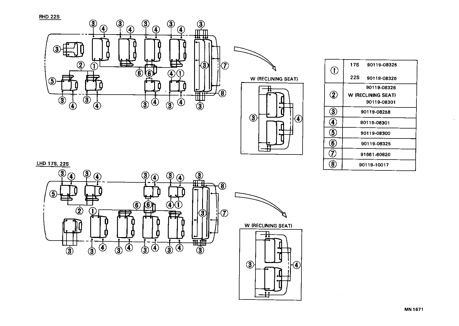  COASTER |  SEAT SEAT TRACK