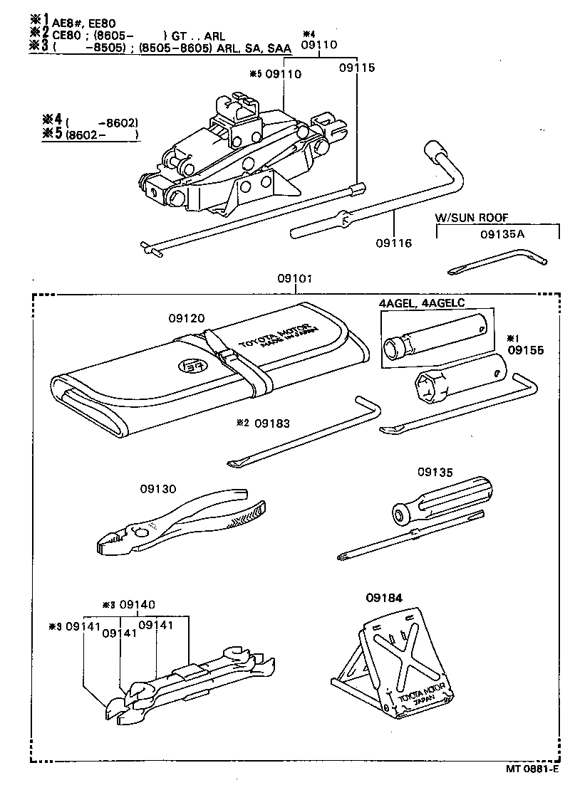  COROLLA SED LB |  STANDARD TOOL