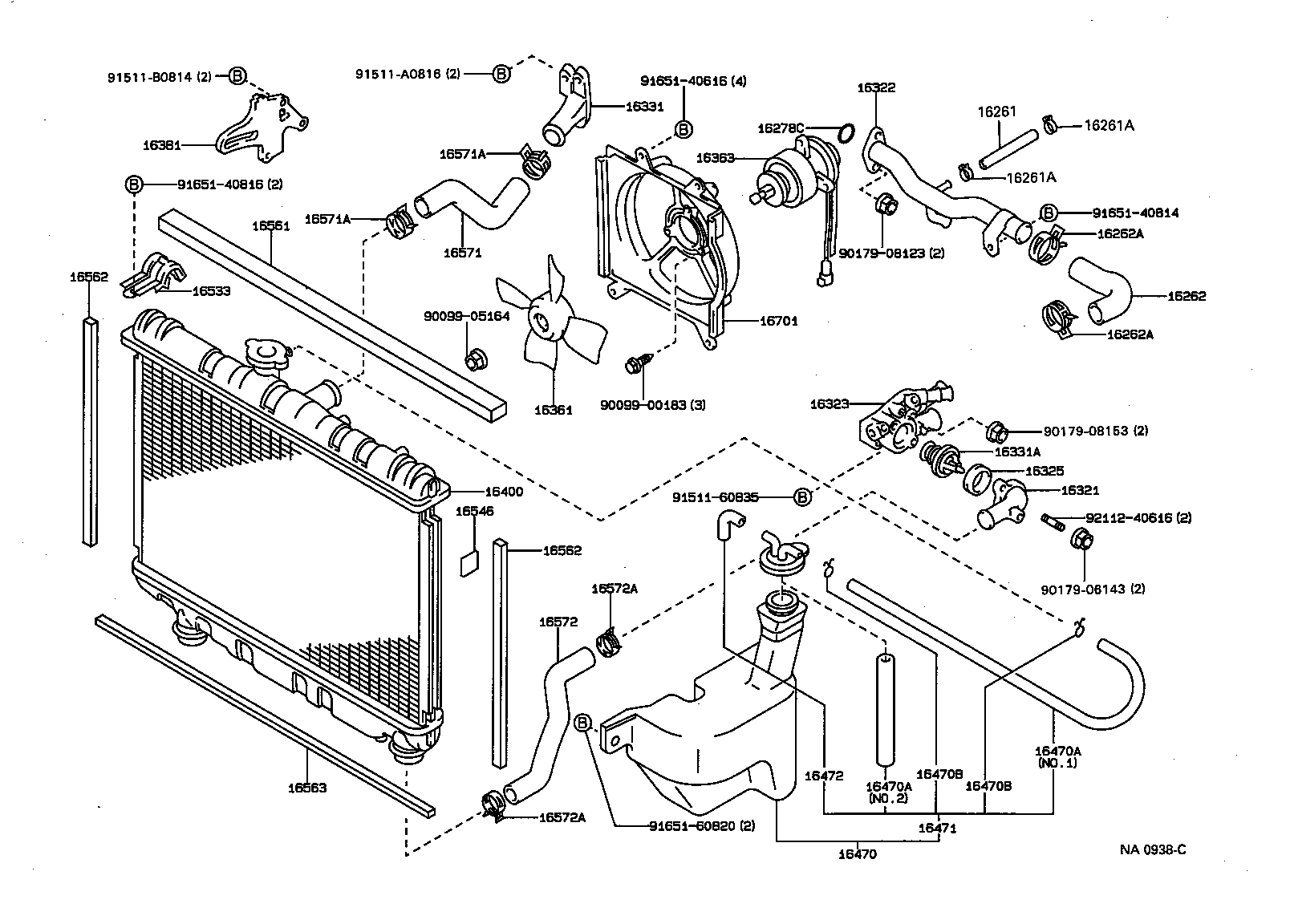  CARINA 2 |  RADIATOR WATER OUTLET